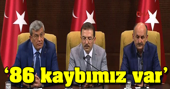 Sağlık Bakanı Müezzinoğlu: 86 kaybımız var