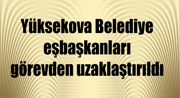 Yüksekova Belediye eşbaşkanları görevden uzaklaştırıldı