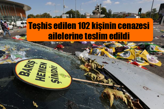 Teşhis edilen 102 kişinin cenazesi ailelerine teslim edildi