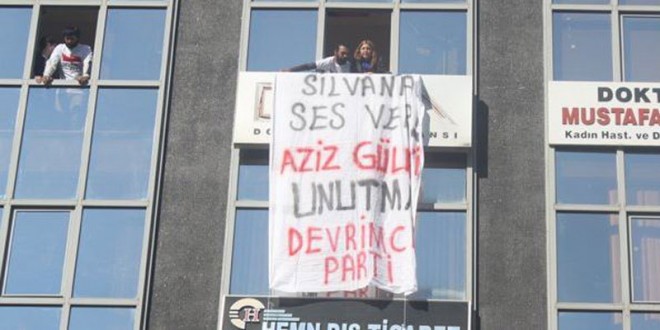 Mersin’deki DHA bürosunda Silvan’daki sokağa çıkma yasağı protestosu