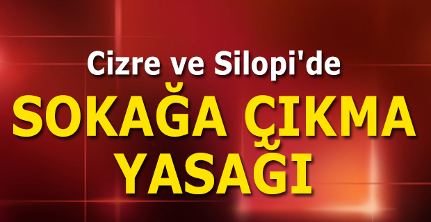 Cizre ve Silopi’de sokağa çıkma yasağı