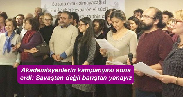 Akademisyenlerin kampanyası sona erdi: Savaştan değil barıştan yanayız