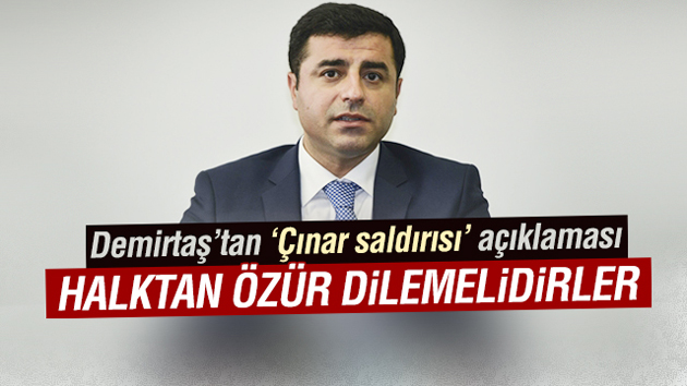 Demirtaş: Çınar saldırısını yapanlar halktan özür dilemelidir