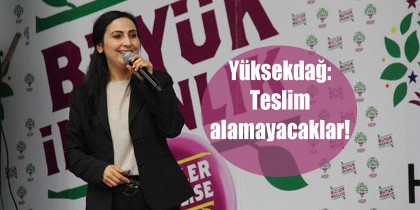 Yüksekdağ: Teslim alamayacaklar!