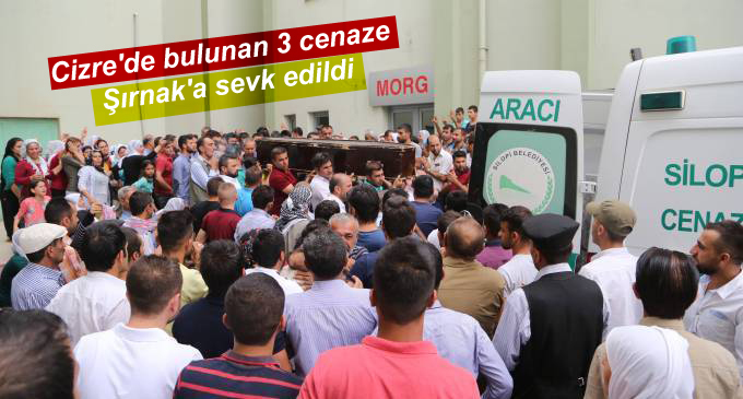 Cizre’de bulunan 3 cenaze Şırnak’a sevk edildi