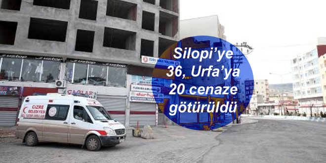 Silopi’ye 36, Urfa’ya 20 cenaze götürüldü