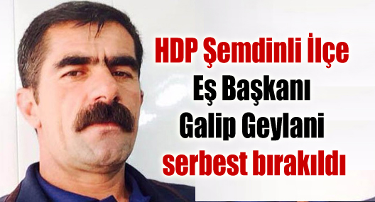 HDP Şemdinli İlçe Eş Başkanı Galip Geylani serbest bırakıldı