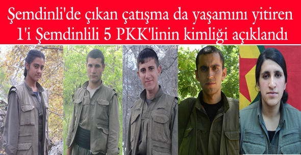 Şemdinli’de yaşamını yitiren 1’i Şemdinlili 5 PKK’linin kimliği açıklandı