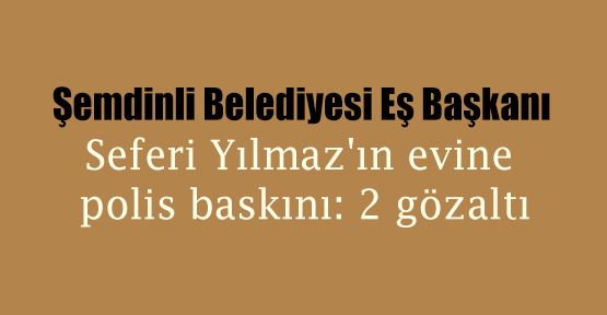 Şemdinli Belediyesi Eş Başkanı Seferi Yılmaz’ın evine polis baskını: 2 gözaltı