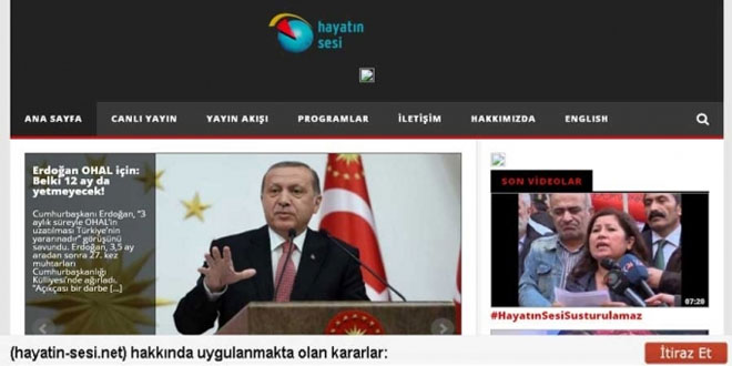 Hayatın Sesi web sitesine erişim engeli