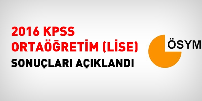 KPSS ortaöğretim sınav sonuçları açıklandı