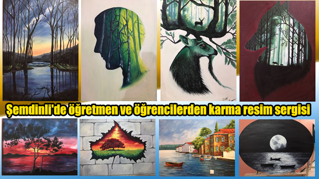 Şemdinli’de öğretmen ve öğrencilerden karma resim sergisi