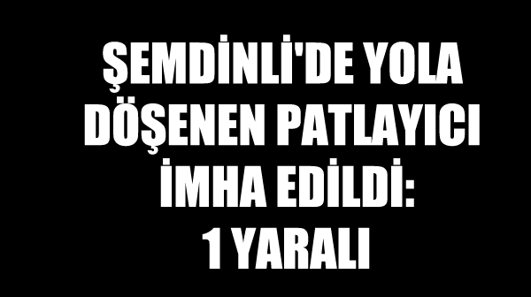 Şemdinli’de yola döşenen patlayıcı imha edildi: 1 yaralı