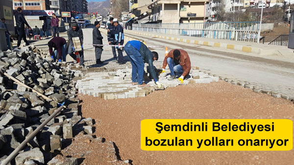 Şemdinli Belediyesi bozulan yolları onarıyor