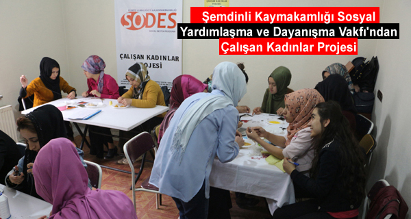 Şemdinli Kaymakamlığı Sosyal Yardımlaşma ve Dayanışma Vakfı’ndan Çalışan Kadınlar Projesi