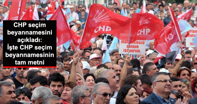 CHP seçim beyannamesinin tam metni