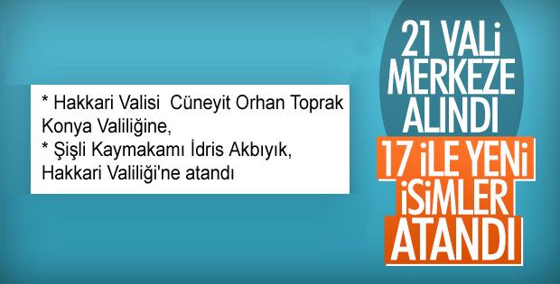 İstanbul, Ankara ve Hakkari’de valiler değişti