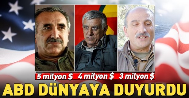 ABD, Murat Karayılan, Cemil Bayık ve Duran Kalkan için 12 milyon dolar ödül koydu