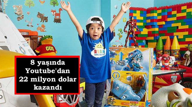 8 yaşında Youtube’dan 22 milyon dolar kazandı