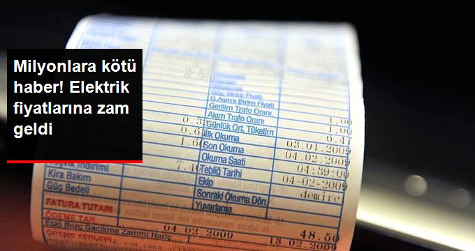 Elektriğe yüzde 14.90 zam geldi