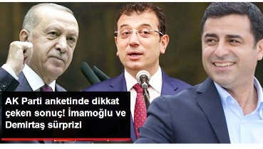 AK Parti anketinde Demirtaş ve İmamoğlu sürprizi