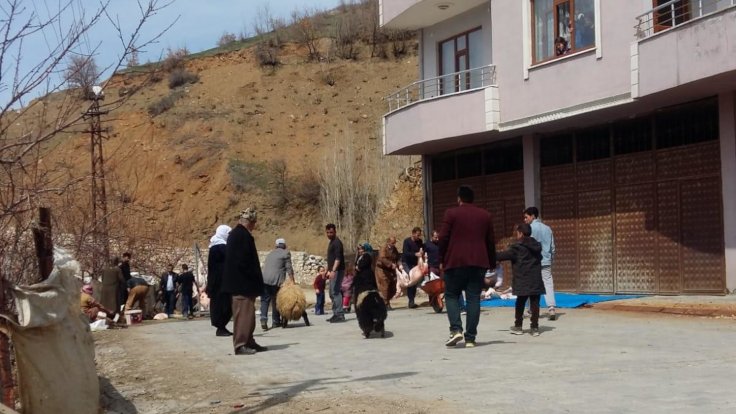 Şemdinli’de yedi köy bir araya gelip kurban kesti