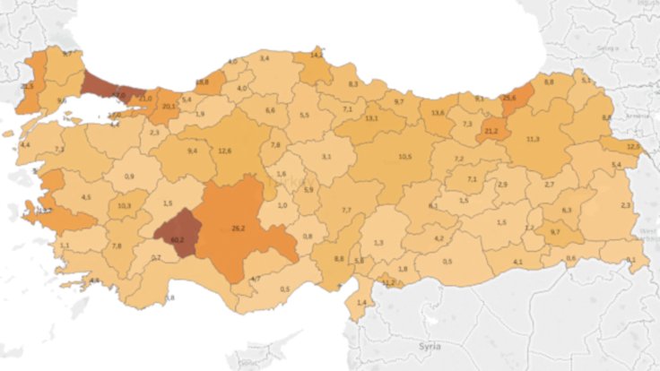 Türkiye’nin korona virüsü haritası