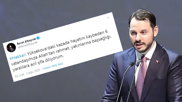 Bakan Albayrak’tan Yüksekova’daki kazada ölenler için başsağlığı mesajı