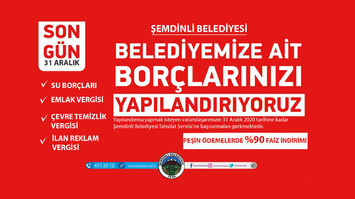 Şemdinli Belediyesinden vergi borcu yapılandırma çağrısı