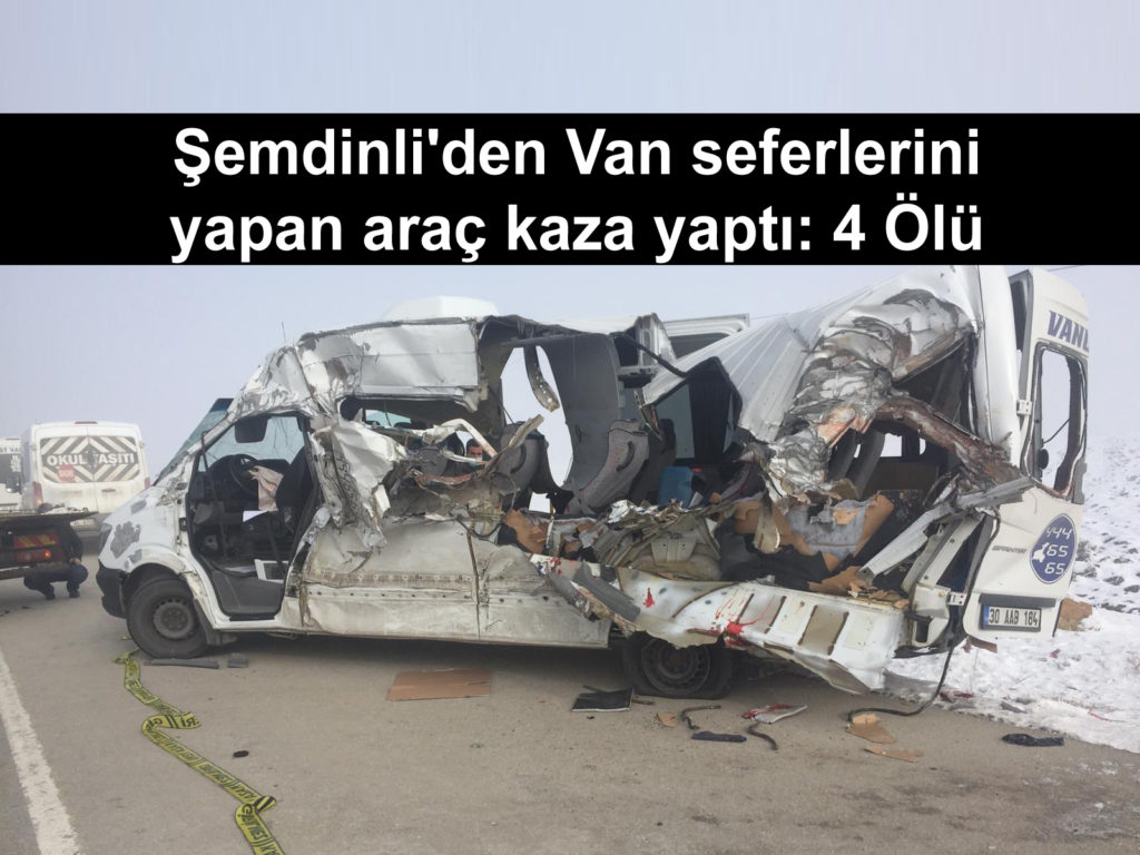 Şemdinli’den Van seferlerini yapan araç kaza yaptı: 4 Ölü