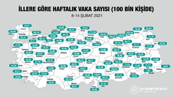 Hakkari bu hafta vaka sayısı en az olan il oldu