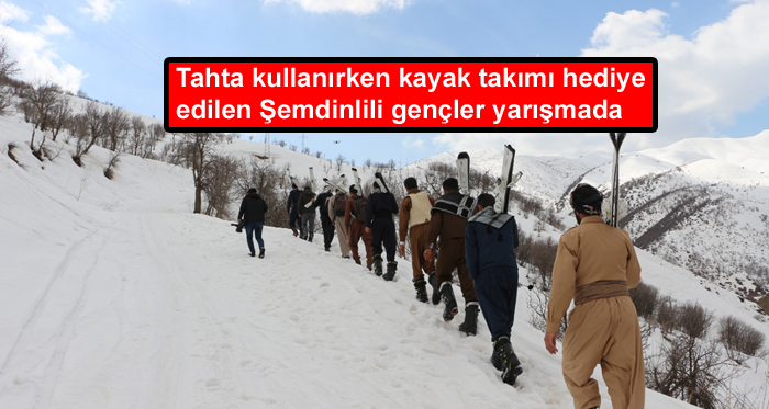 Tahta kullanırken kayak takımı hediye edilen Şemdinlili gençler yarışmada