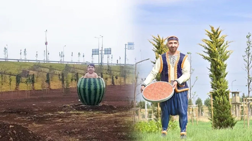 Diyarbakır’da gündem olan ‘karpuzlu çocuk’ ve ‘tatlıcı’ heykelleri kaldırıldı