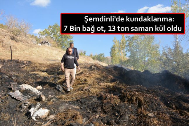 Şemdinli’de kundaklanma: 7 Bin bağ ot, 13 ton saman kül oldu