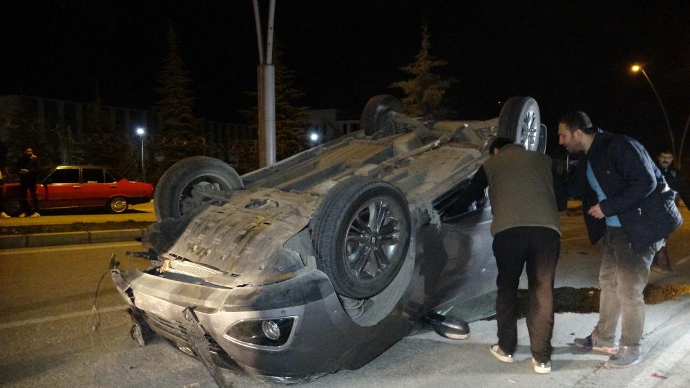 Otomobil takla attı, emniyet kemeri takan sürücünün burnu bile kanamadı