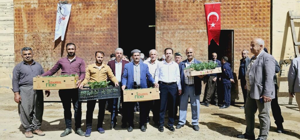 Şemdinli’de “TAKE ile Üreten Hakkâri”  projesi kapsamında fide dağıtıldı